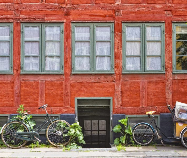 A red brick building with many windows