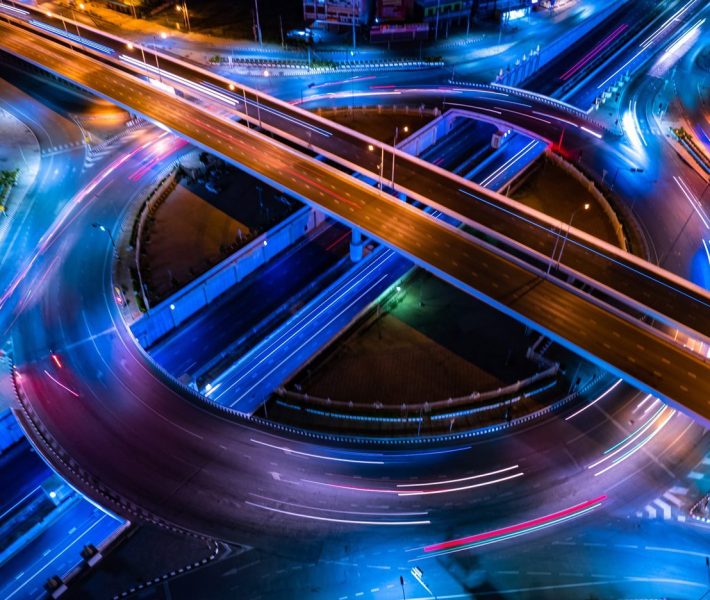 Roundabout with lights