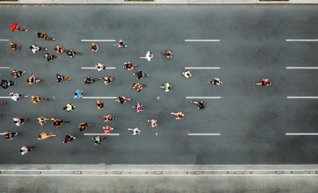 One person leading marathon