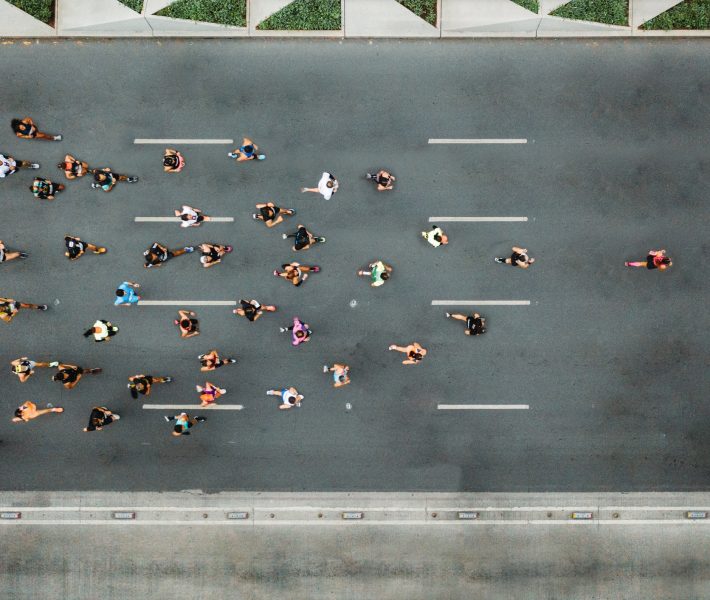 One person leading marathon