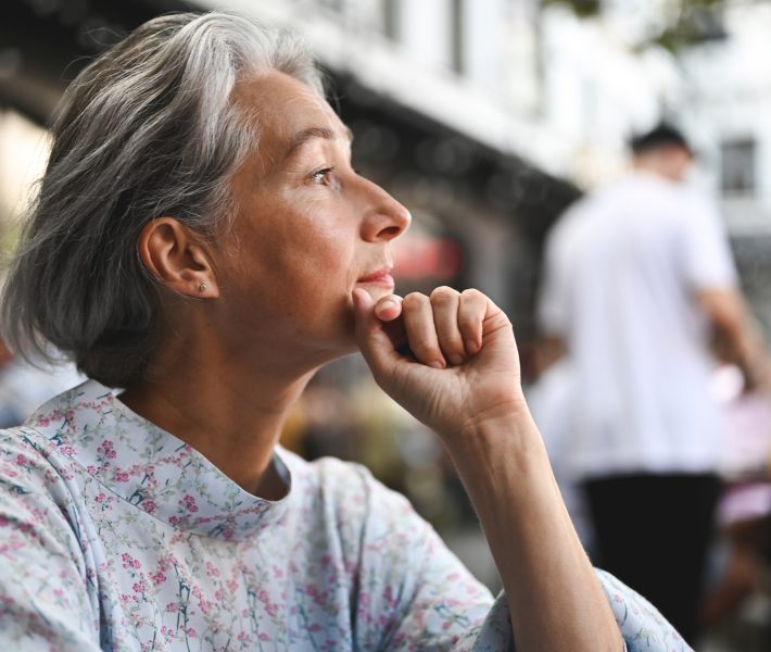 Close up portrait of mature woman.