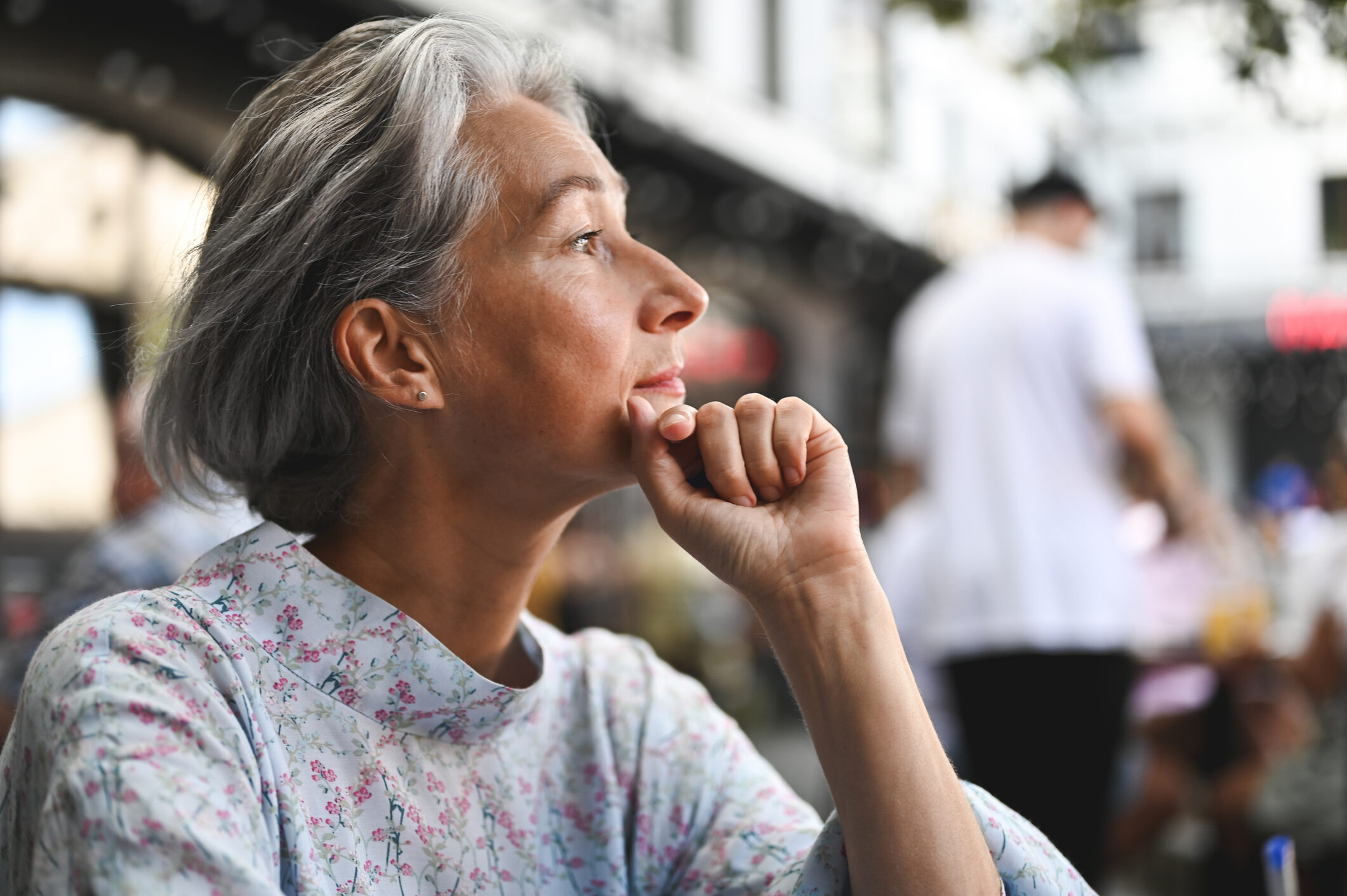 Close up portrait of mature woman.